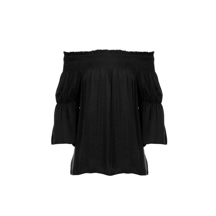 Naked Zebra Rack - Wholesale Blouse - Women's - Off Shoulder Smocked Top3