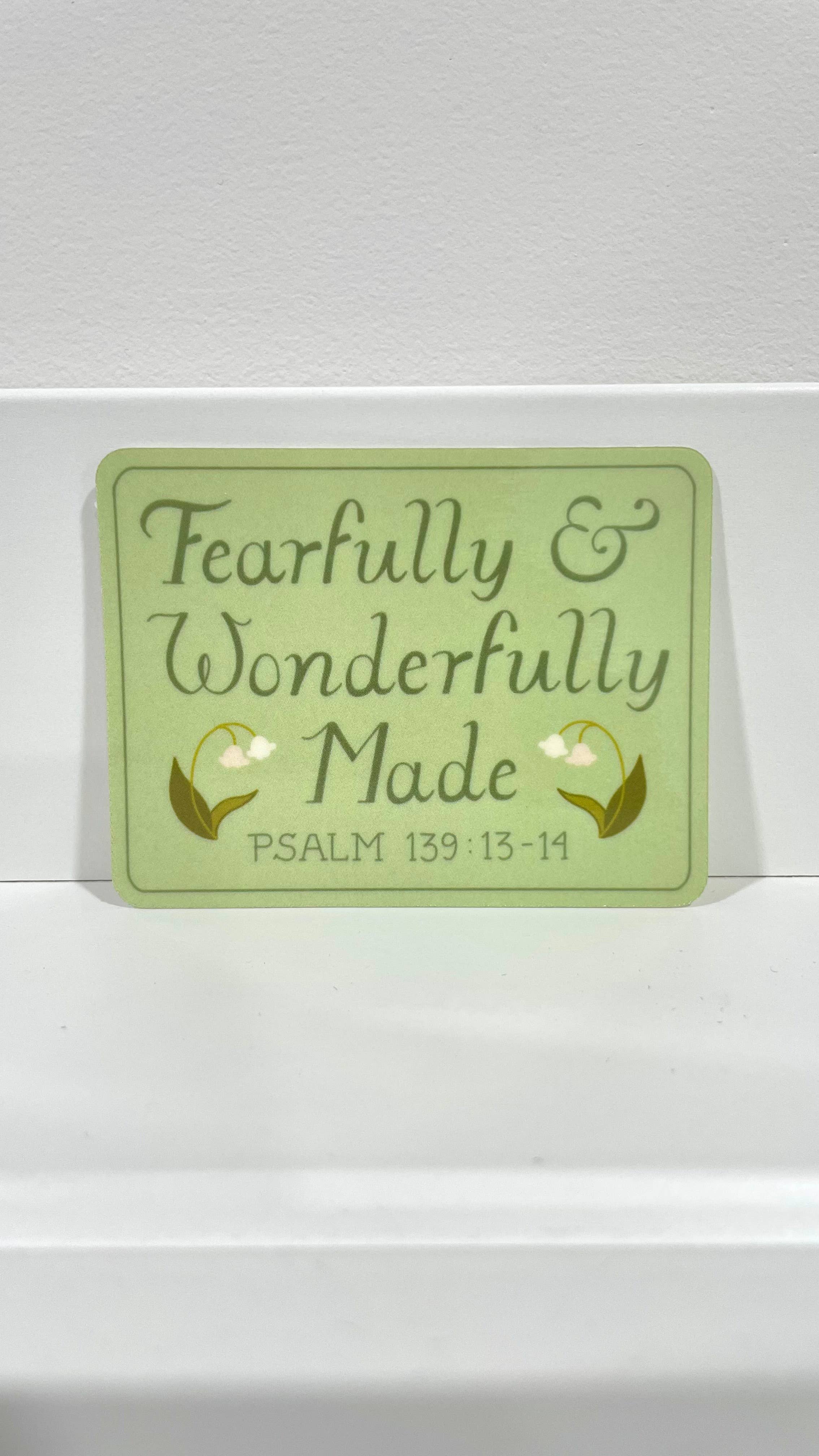 Tiday Art - Wholesale Sticker - Bible Verse Psalm 139 Sticker – Waterproof Vinyl, 2.75"x2"1