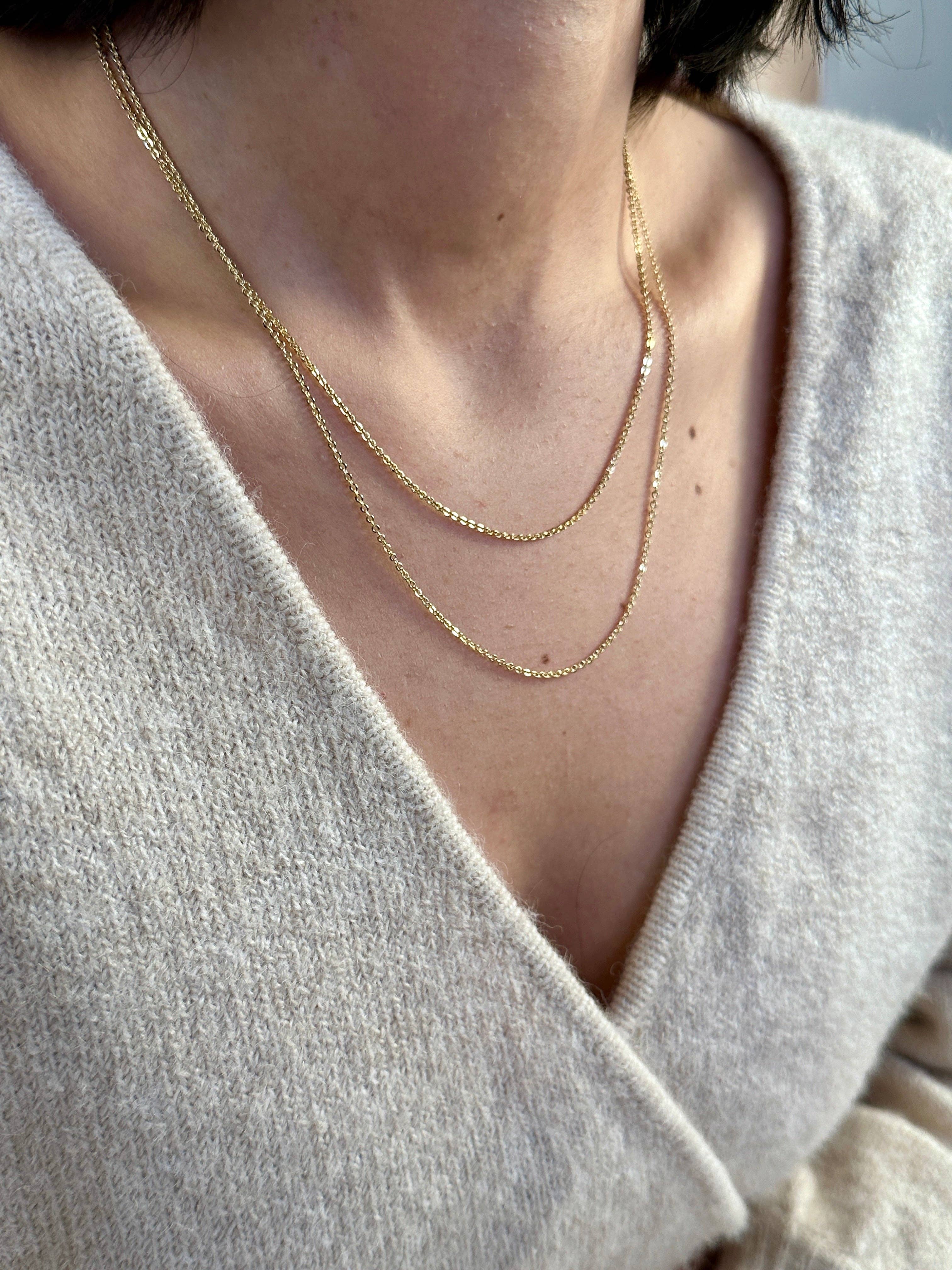 GoldFi - Wholesale Link & Chain Necklace - 18k Gold Filled 1.45mm Cable Chain5