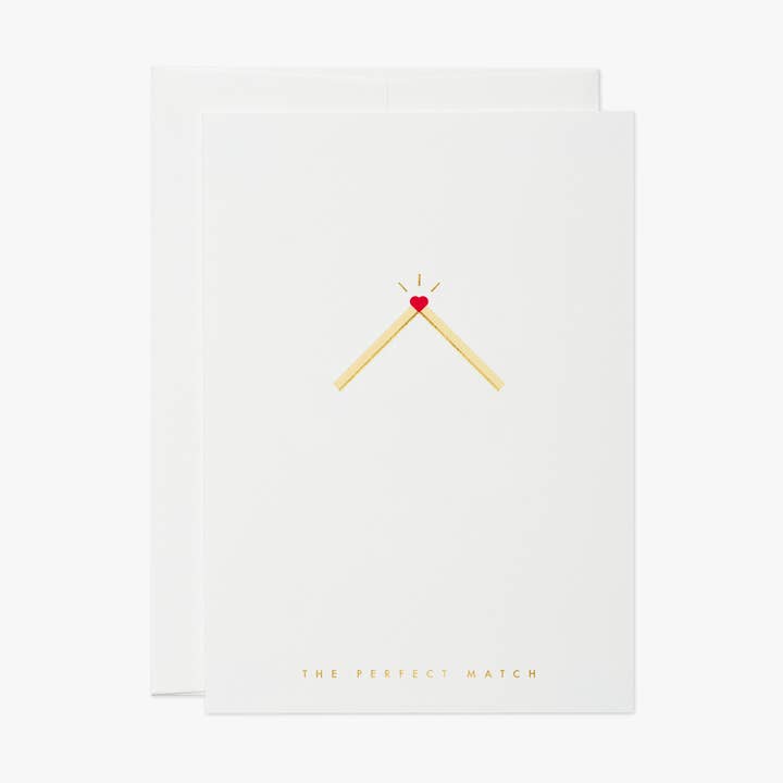 perfect match – greeting card, wedding, love, valentines day for wholesale by thie studios