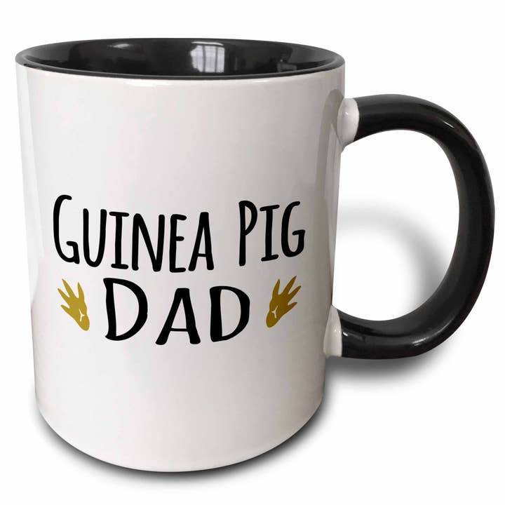 Tasse noire bicolore 11 oz Guinea Pig Dad - pour propriétaires d'animaux - ca pour la vente par 3dRose