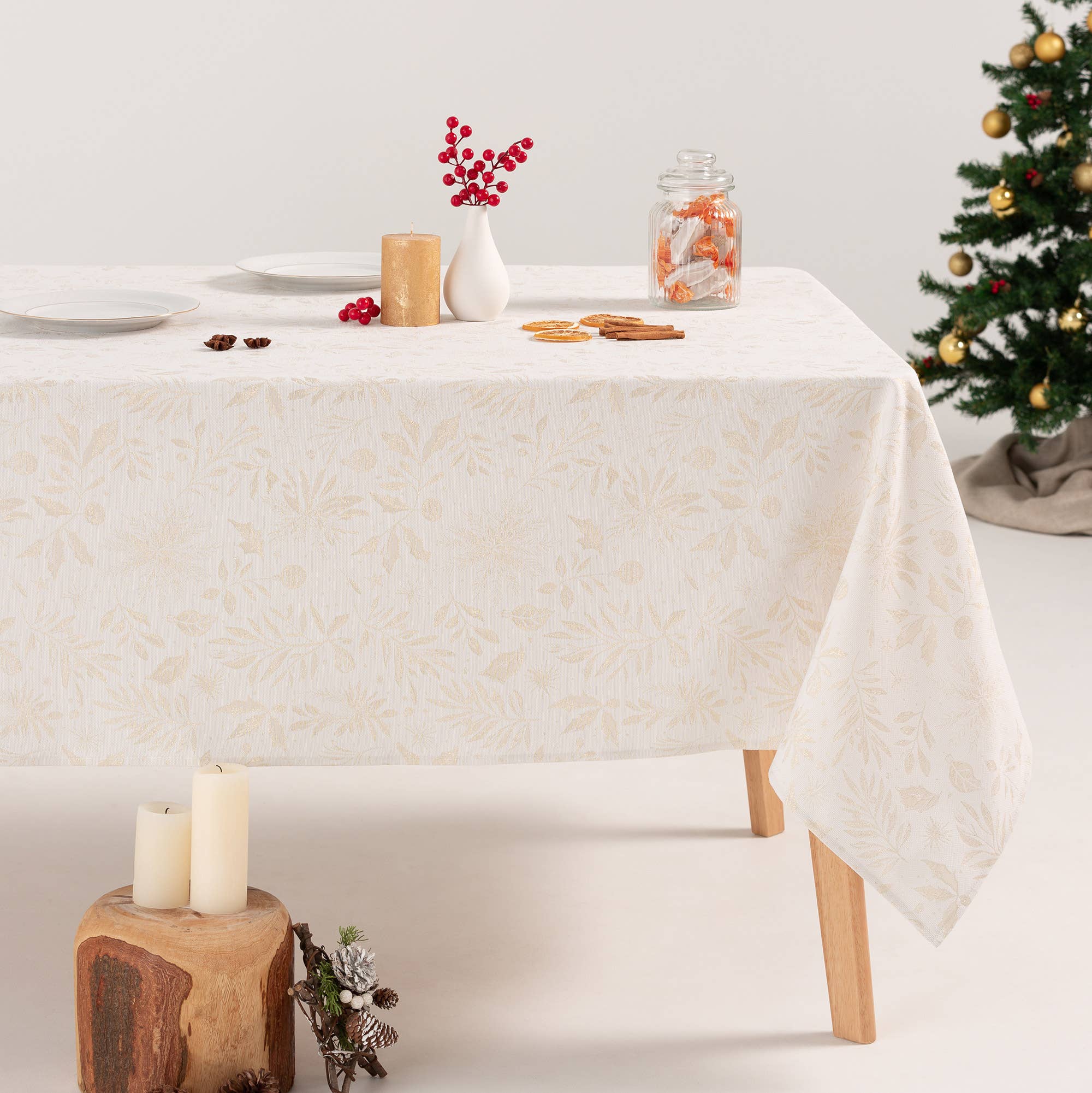 GAMUSI - Wholesale Tablecloth - Christmas tablecloth cotton jacquard FLENOR4