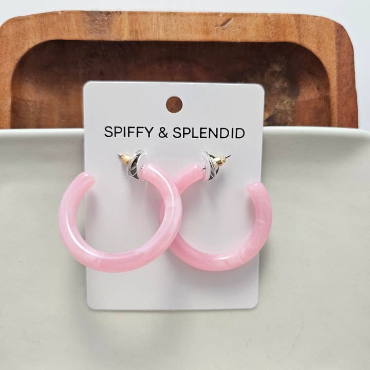 Spiffy & Splendid - Wholesale Hoop Earrings - Josie Hoops - Pink // Jewelry, Earrings, Gift7