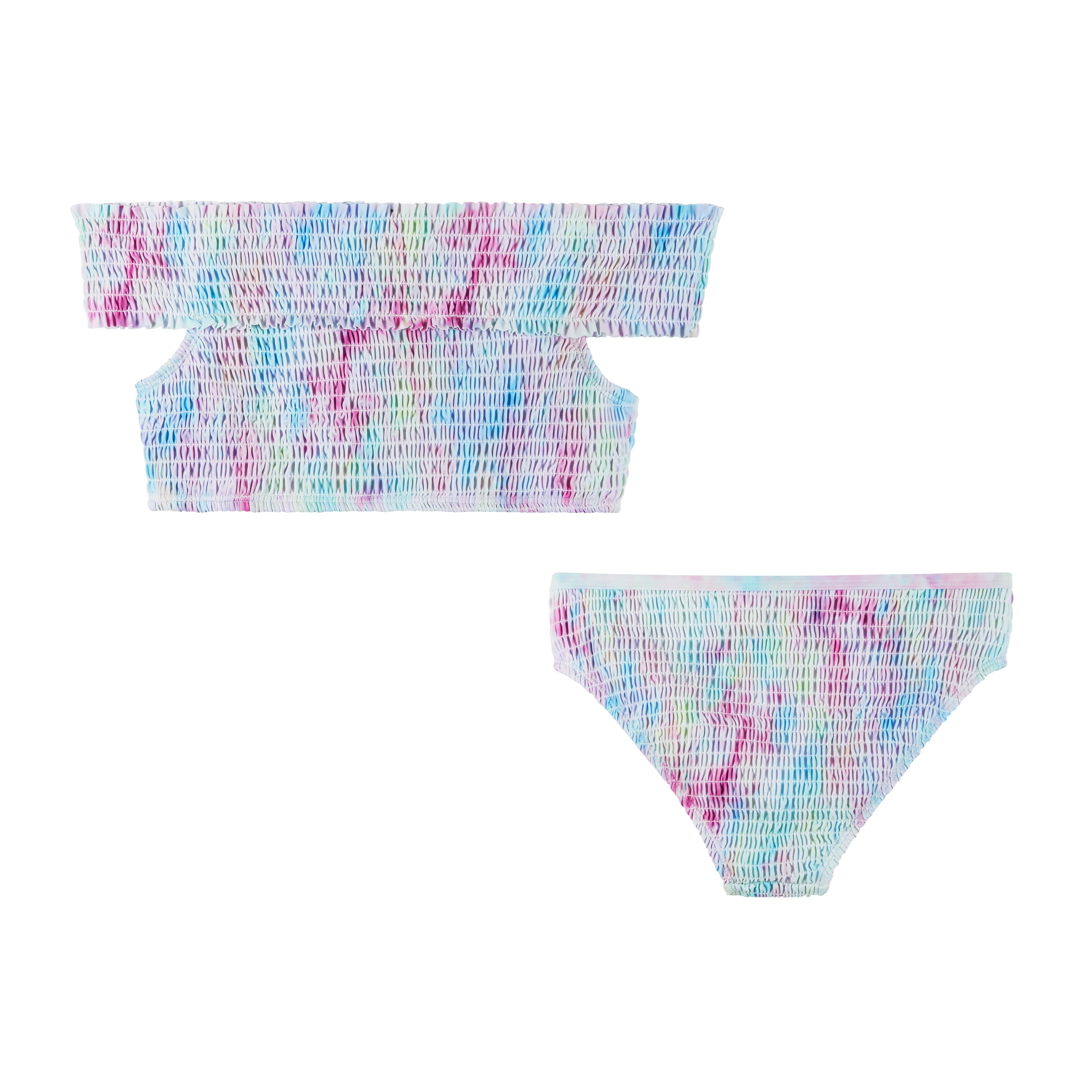 Andy & Evan - Wholesale Two Piece Swimsuit - Kids - Girls Tween Tie Dye Cold Shoulder Bikini1