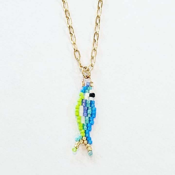 Sea Party Blue Fish Necklace for wholesale by LITCHI