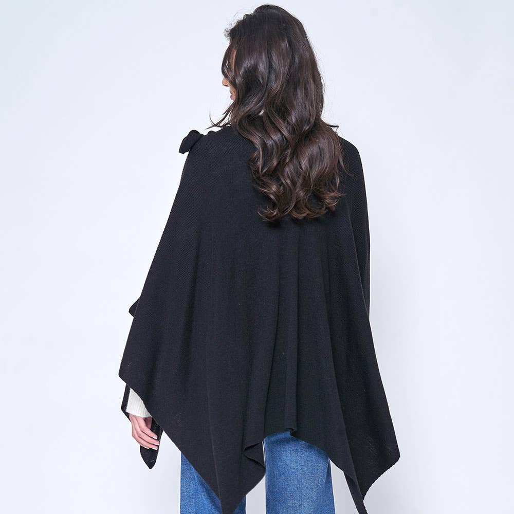 Sensibling Corp. – wholesale Poncho – Women's – Shoulder Strap Solid Ruana Poncho35