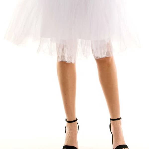 Tutu bianco in tulle midi per la vendita all'ingrosso da parte di KBW Global Corp.