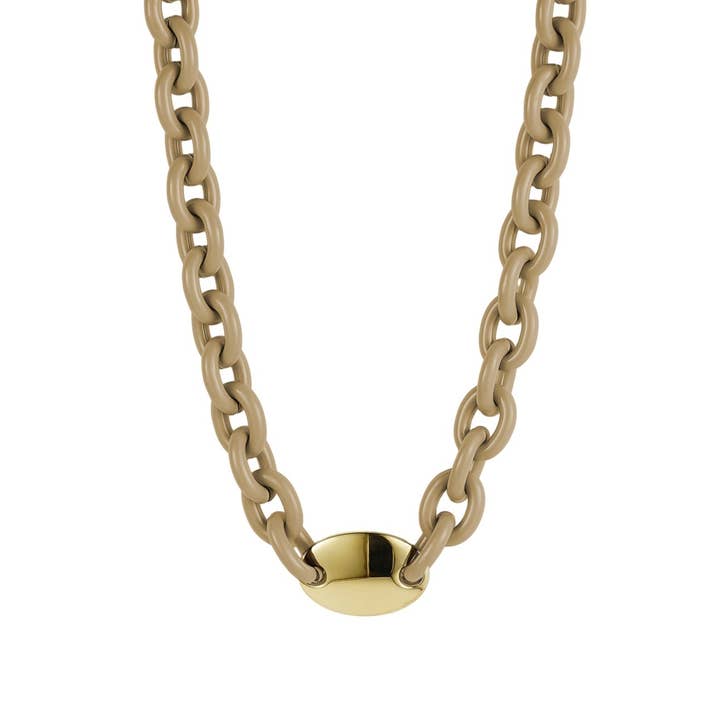 Collier en émail Alex Sable/Or pour la vente par Bud To Rose