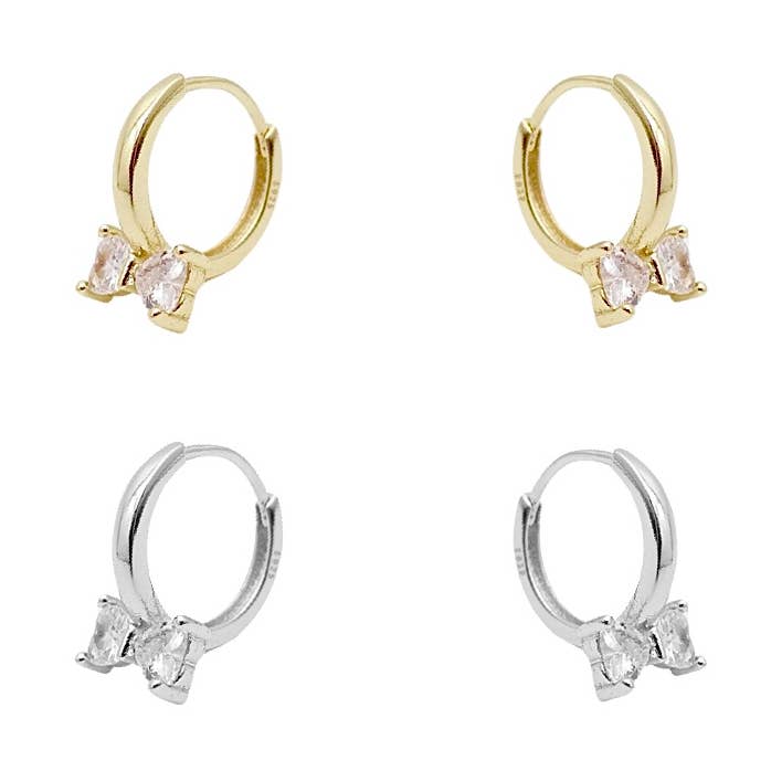 Diamond Bow Hoop Earrings for wholesale by KIKICHIC