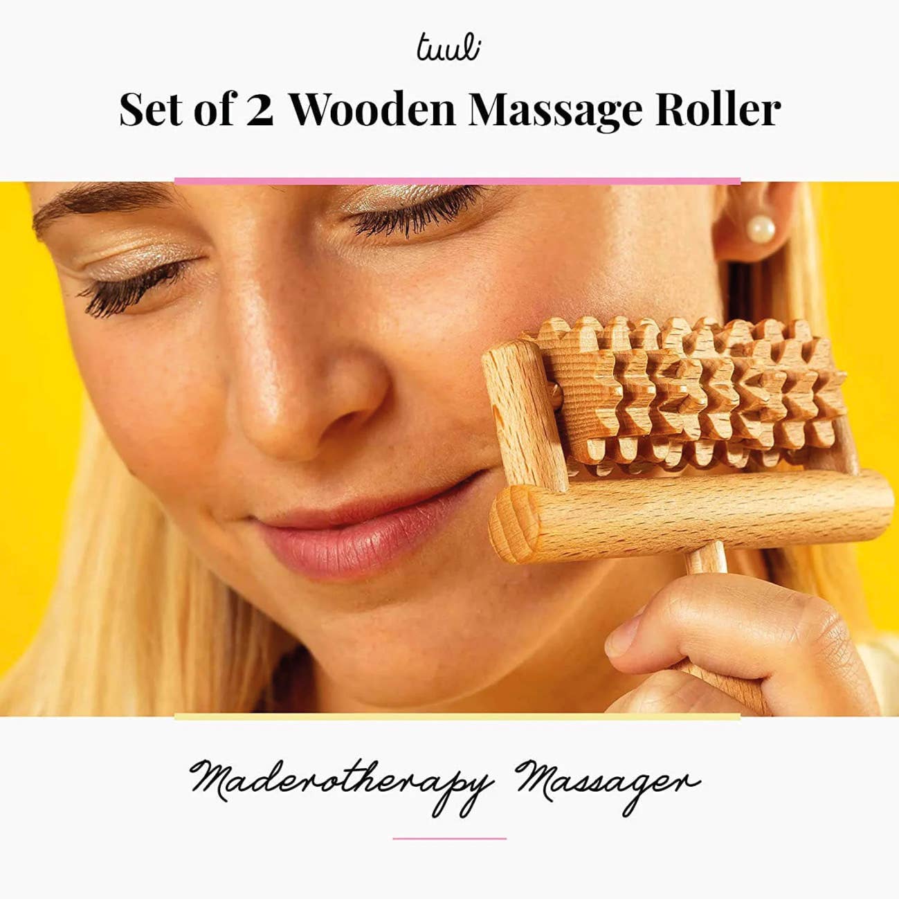 Tuuli GmbH - Wholesale Body Massager - Set of 2 Massage Roller Tool Massager Maderotherapy Wooden F8
