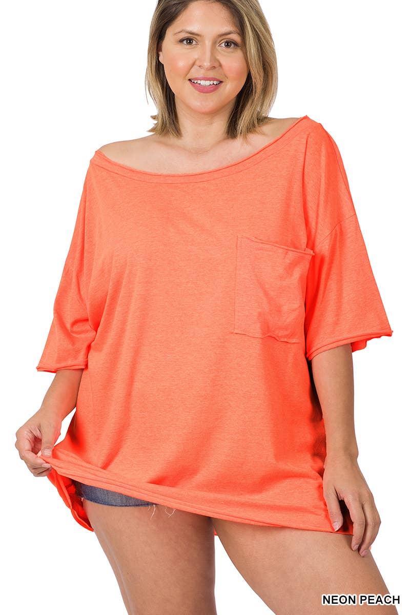 42POPS - Wholesale Tunic - Women's - Tri Blend Oversized Raw Edge Boyfriend Tee37
