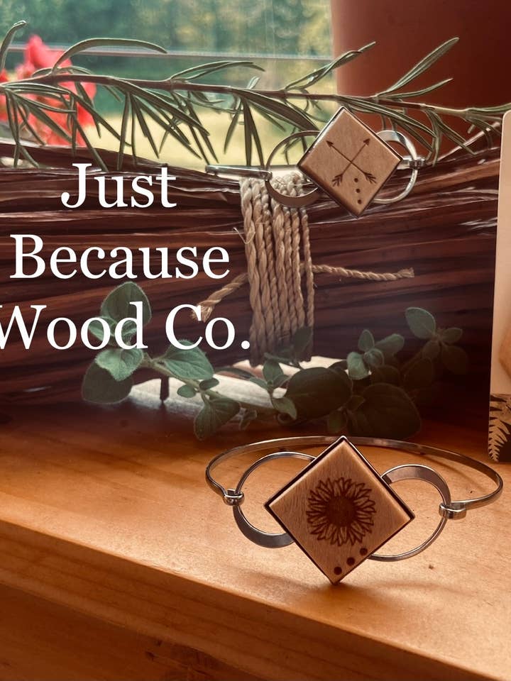 Wood Bangle Bracelets for wholesale by Just Because Wood Co