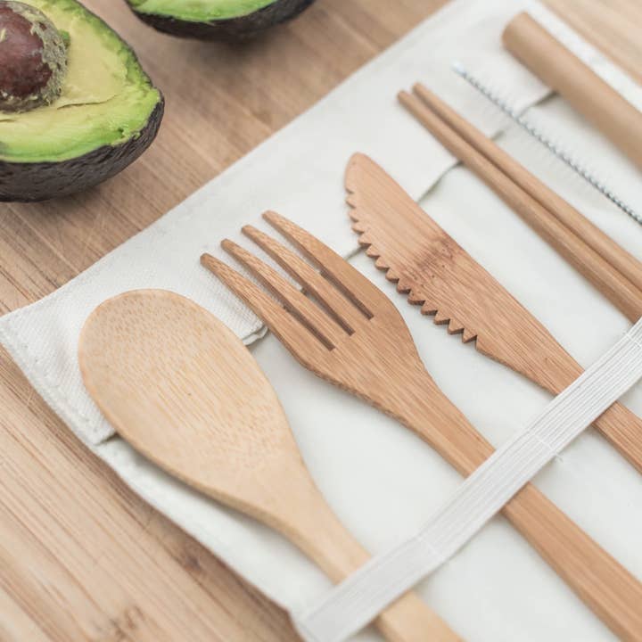Zero Waste MVMT - Wholesale Assorted Cutlery Set - Travel Bamboo Cutlery Set | Eco-Friendly Utensils with Pouch2
