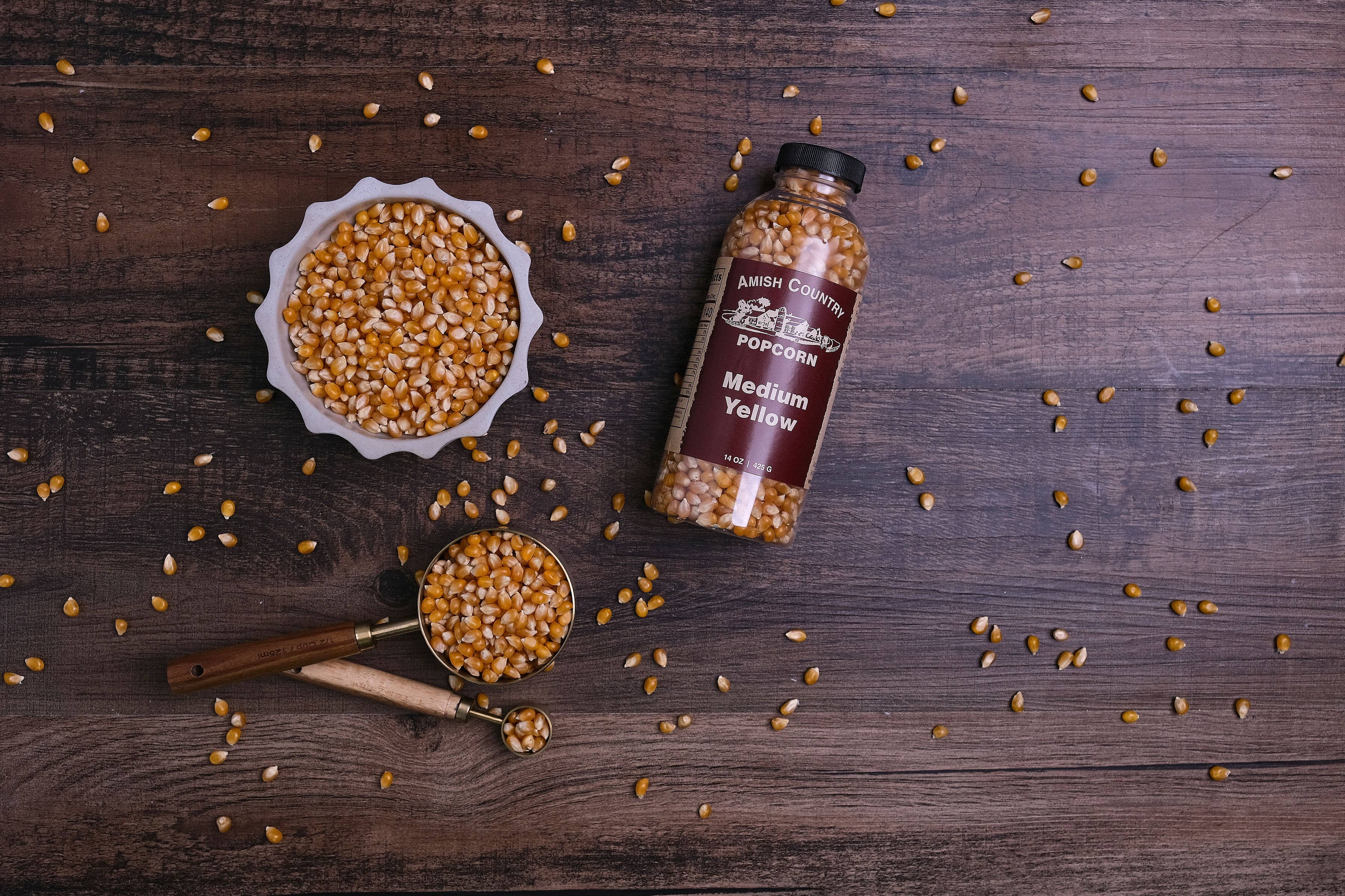 Amish Country Popcorn - Wholesale Popcorn - 14oz Bottle of Medium Yellow Popcorn6