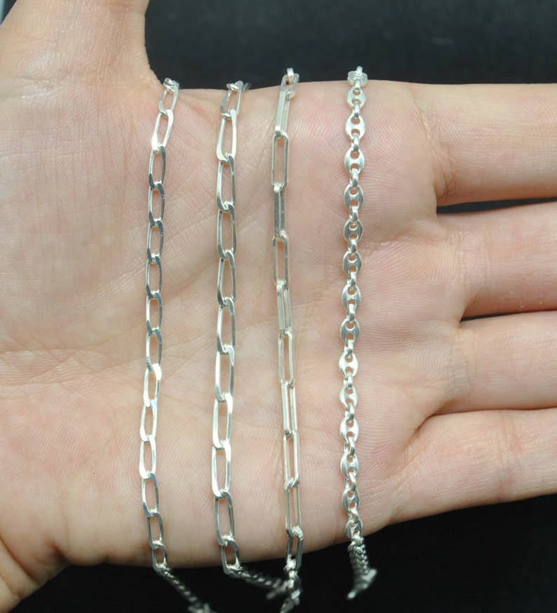 Iroquoise – Großhandel Bastelzubehör – 925er Silberketten, Panzer- und Kaffeebohnenkette1