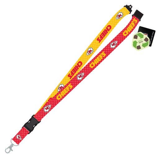 Mojo Licensing - Wholesale Lanyard - Unisex - NFL Kansas City Chiefs Sustainable Diamond Plate Lanyard
