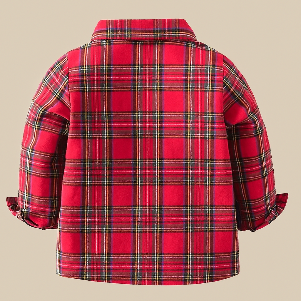 Fennco Styles – Engroshandel Skjorte med buttondown – Børn – Rød ternet bomuldsskjorte med knapper – Baby & småbørn2