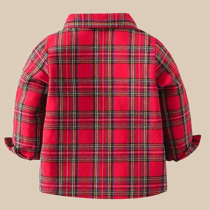 Fennco Styles - Wholesale Button Down Shirt - Kids - Red Plaid Cotton Button-Down Shirt – Baby & Toddler2