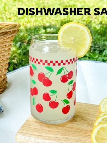 Cherry cup cherries Glass can 16 oz for wholesale by Uplifter Sticker