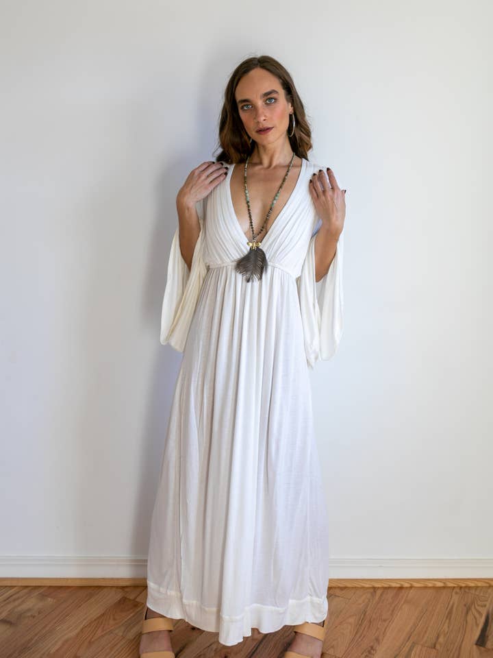 Paramita Designs - Wholesale Dress – Women's - Bell Sleeve Goddess Maxi Dress15