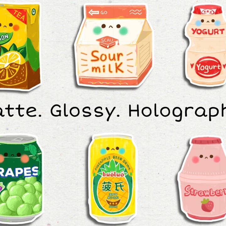 Autocolantes Bebidas Asiáticas - Chá de limão Vita, Yakult, Sac Sac por atacado de CutenessOverloaded1