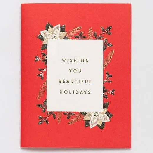 Greeting Life America - Wholesale Christmas Card - Christmas Wreath Pop-Up Card Red3