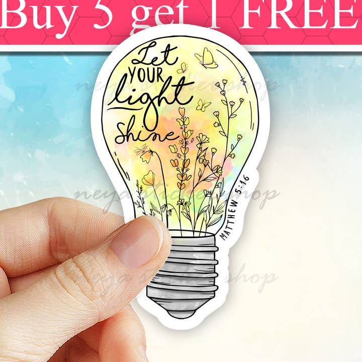 Let Your Light Shine Sticker, Christian Decal, be the light for wholesale by Neya Sticker Shop