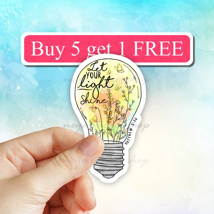 Autocollant « Laissez votre lumière briller », Christian Decal, soyez la lumière pour la vente par Neya Sticker Shop