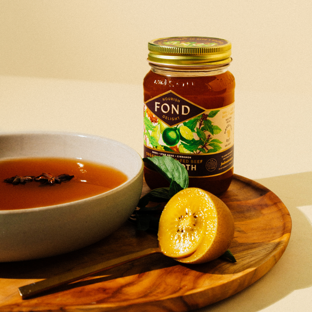 Fond Regenerative - Wholesale Broth - Five Spice & Pear Grass-fed Beef Bone Broth 14oz4