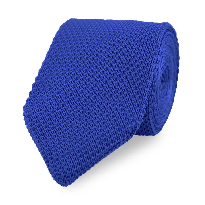 Men's Diamond End Knitted Tie - Royal Blue for wholesale by THE GENTS LAB