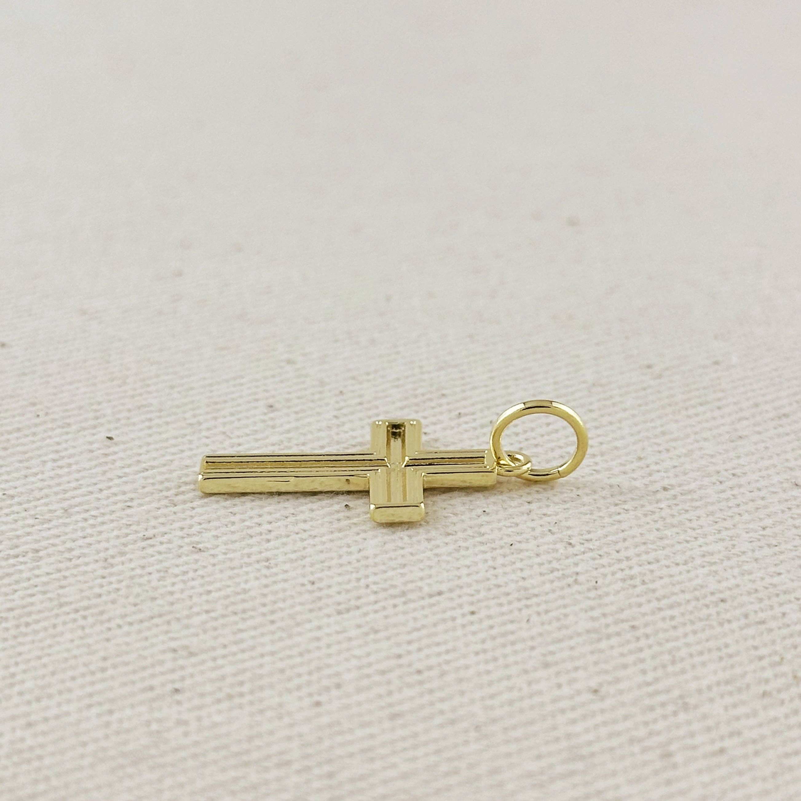 GoldFi – wholesale Individual charm/pendant – 18k Gold Filled Textured Cross Charm6