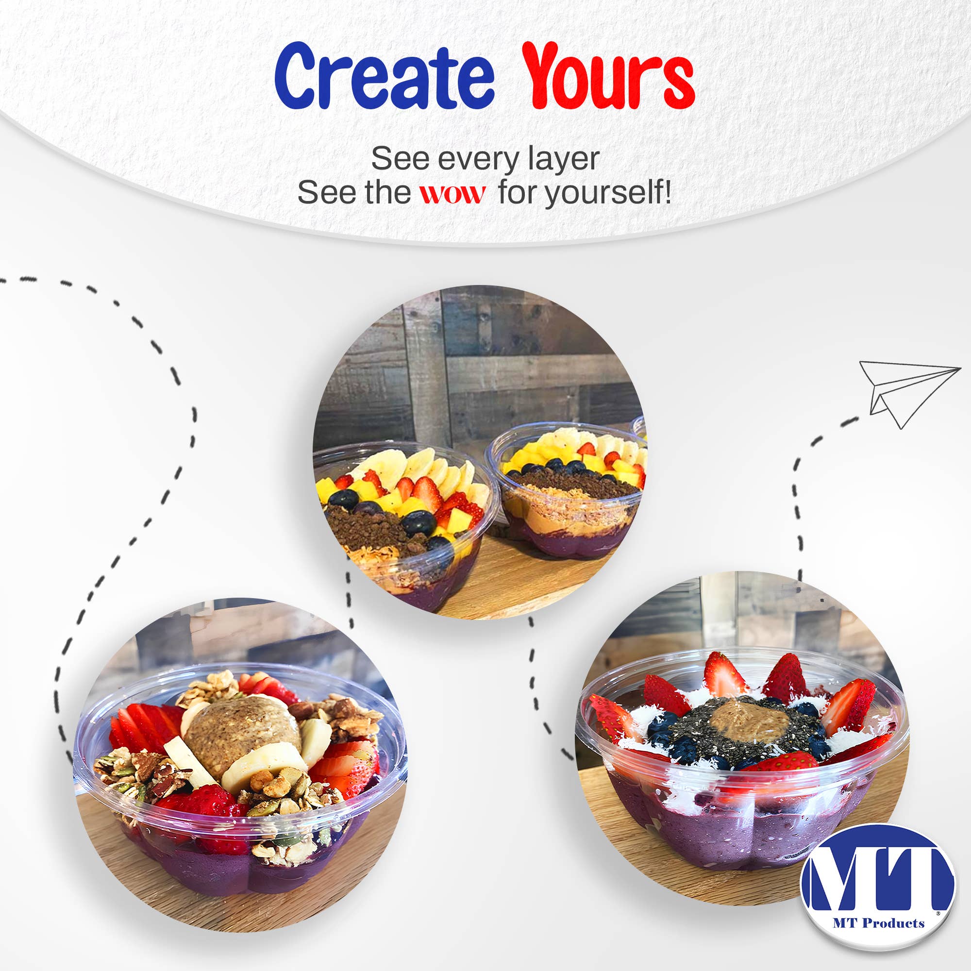 MT Products - Wholesale Food Storage Container - MT Products Clear Plastic Salad Container 32 oz3