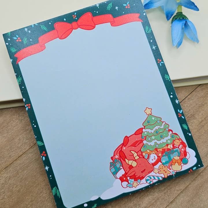 Fantasy Christmas Dragon Tear-away Notepad for wholesale by Nyanzilla