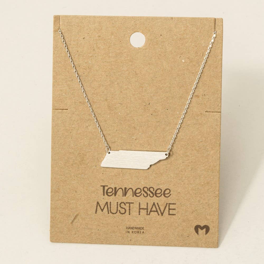 Fame Accessories - Wholesale Pendant/Charm Necklace - Tennessee State Pendant Necklace4