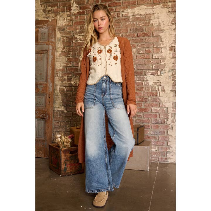 mittoshop - Wholesale Sweater Vest - Women's - FLORAL EMBROIDERY SLEEVELESS VEST CROCHET TOP6