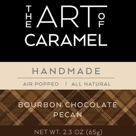 Holiday Special! Bourbon Chocolate Pecan Popcorn 2 oz for wholesale by The Art of Caramel