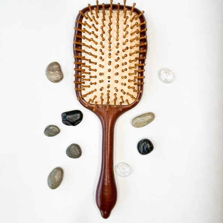 Smile Boutiques - Wholesale Hair Brush/Comb - Premium Rosewood Hair Brush with Natural Bamboo Bristles