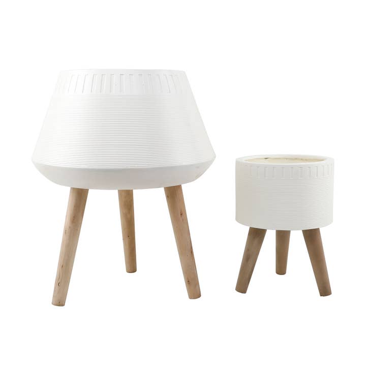 Set di 2 gnocchi in vetroresina da 45,7 cm e 25,4 cm, bianco per la vendita all'ingrosso da parte di Flora Bunda Inc