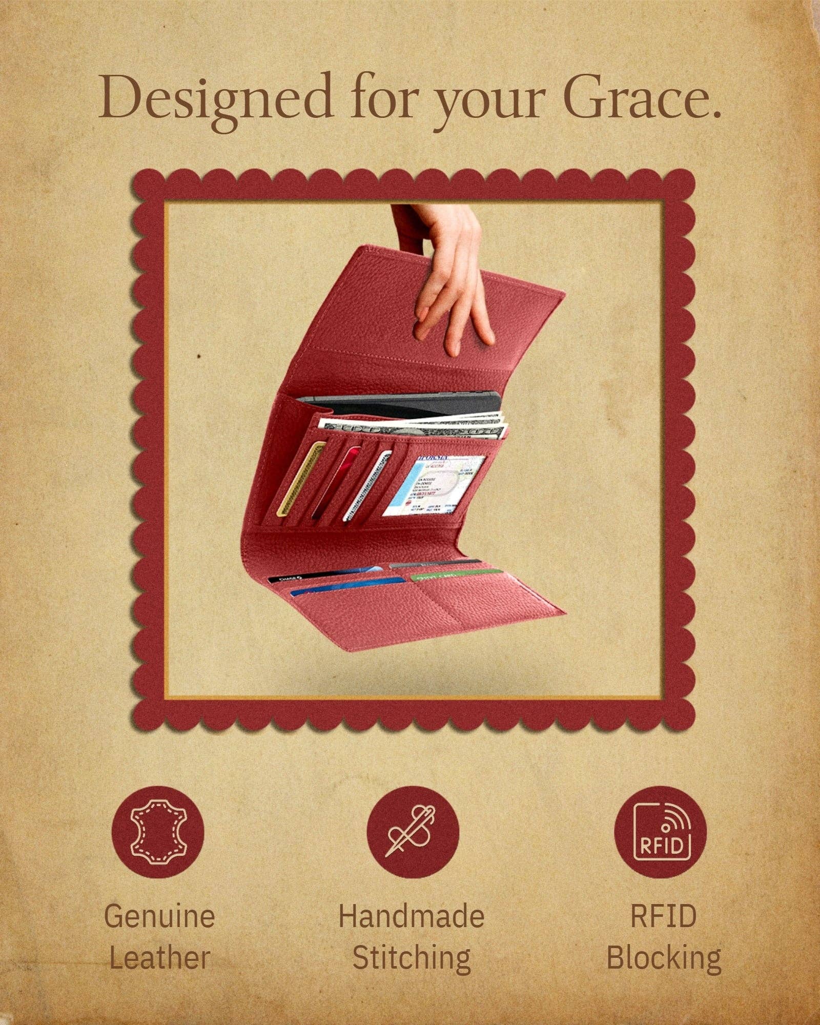 Access Denied Accessories - Wholesale Wallet - Women's - Trifold Clutch RFID Wallets For Women With Checkbook Holder31