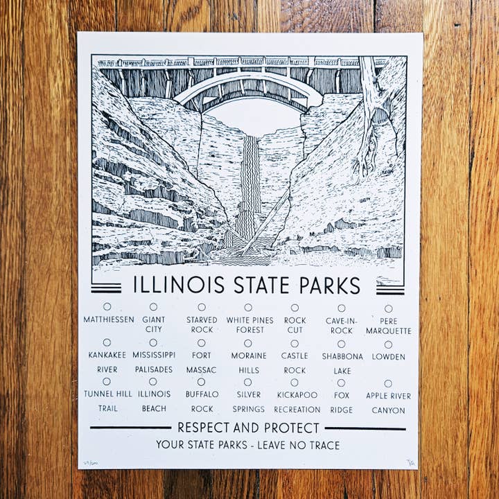 Illinois State Parks - Hand-pulled Screen Print for wholesale by BC Print Media