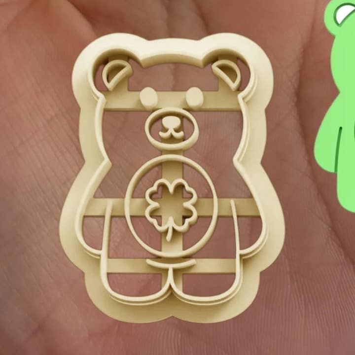 Lucky Bear Clay Cutter: Shamrock St. Patrick's Day for wholesale by Roussell Prints and Demand LLC