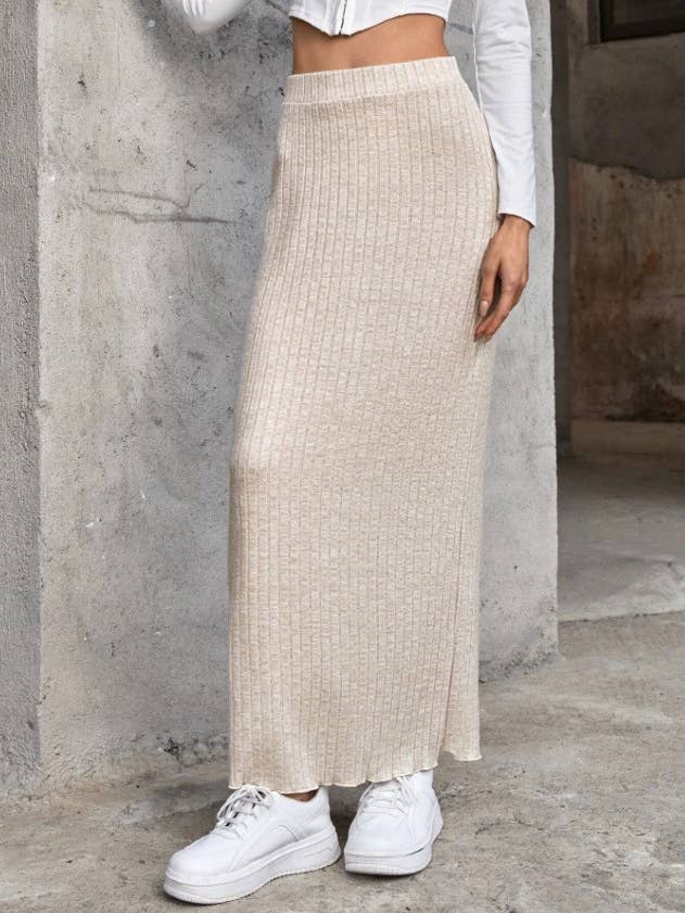 Solid Color Stripe Fabric Long Skirt G1102 for wholesale by Sweetkama