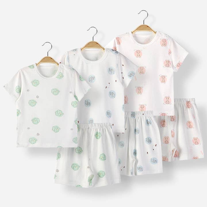 Baby Animal Print T-Shirt Combo 1-Pieces Solid Shorts Sets for wholesale by MyKids-USA®