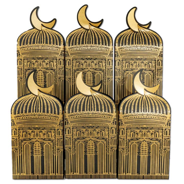 Papierdrachen 6 Ramadan Giveaway Tüten Moschee - schwarz gold für den Großhandel von Papierdrachen