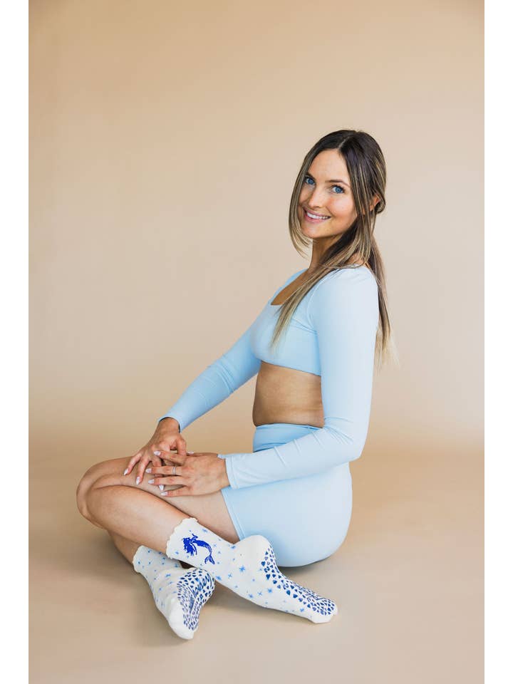 Pilates Honey - Wholesale Socks - Women's - La Delphine Ruffle Crew Grip Sock1