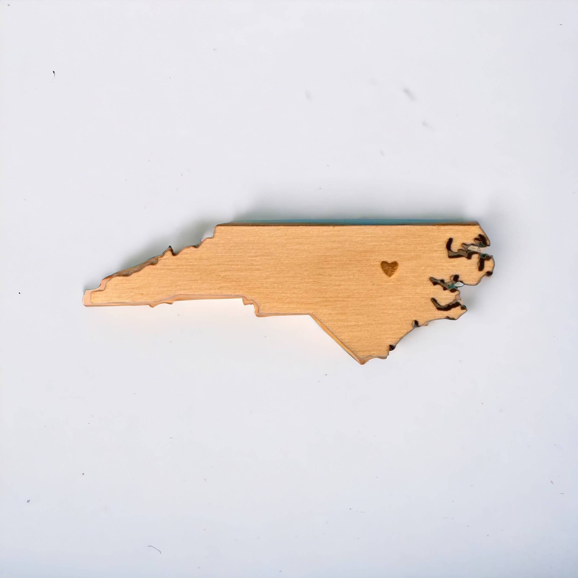 Positively North Carolina - Wholesale Magnet - Wooden North Carolina State Heart Magnet Keepsake1