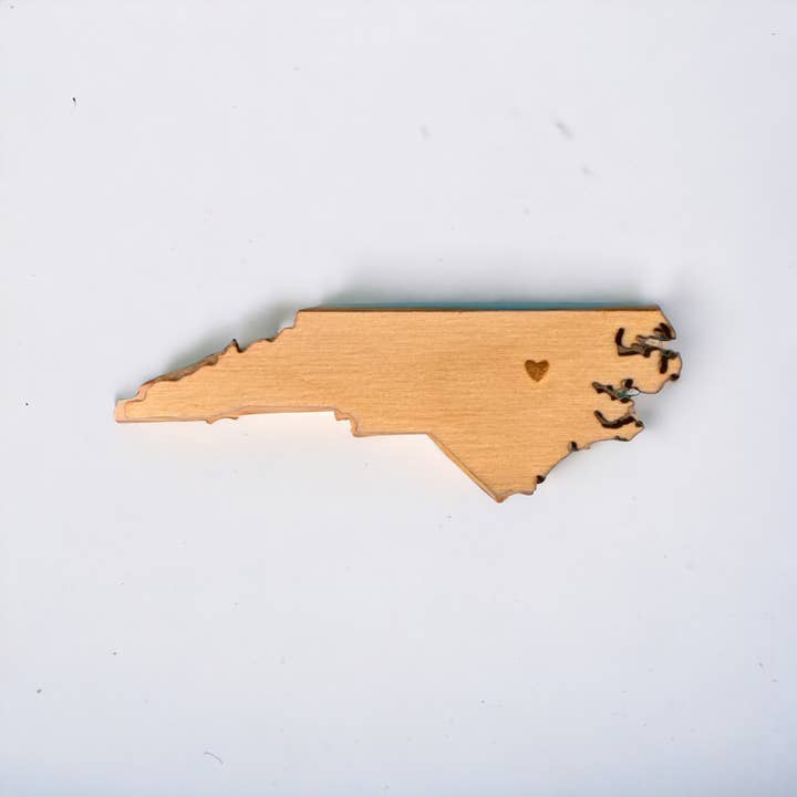 Positively North Carolina - Wholesale Magnet - Wooden North Carolina State Heart Magnet Keepsake1