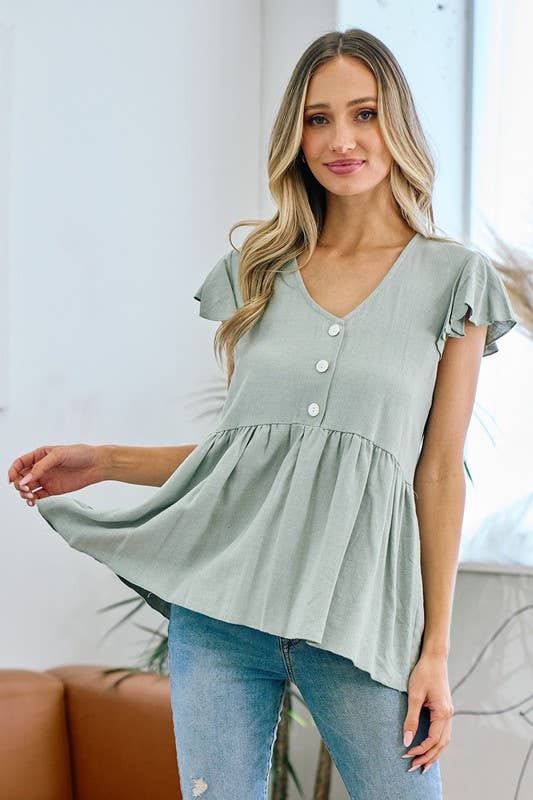 lovely melody - Wholesale Blouse - Women's - LMT3044-A-HELLO GORGEOUS LINEN TOP11