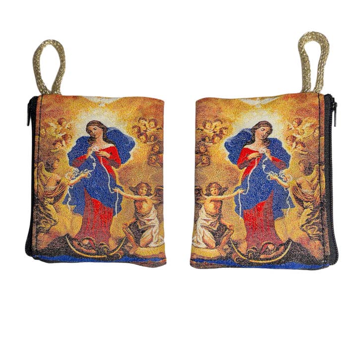 Rosary Pouch - Lady Undoer of Knots 3″ x 4″ for wholesale by Oremus Mercy