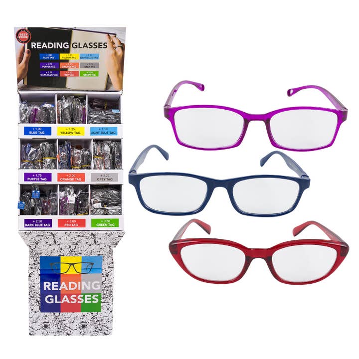 UNISEX READING GLASSES ASSORTED SET, 81784 BOX for wholesale by JOIA ACCESSORIES